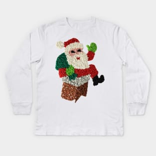 Christmas Popcorn Santa Stuck in the Chimney Kids Long Sleeve T-Shirt